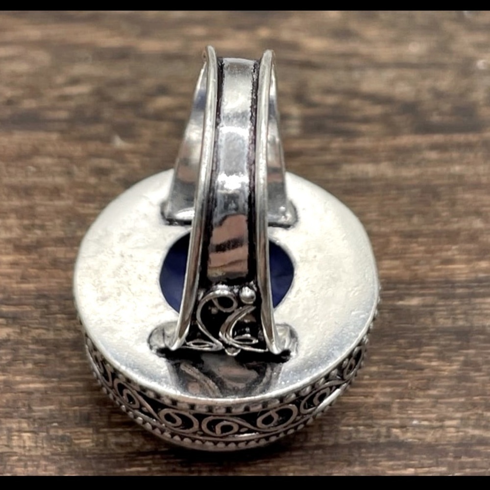 Blue Solar Quartz Ring 925 - Picture 6 of 8